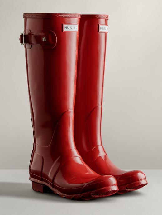 Læs renovere bemærkede ikke Hunter Women's Original Tall Gloss Boot Military Red