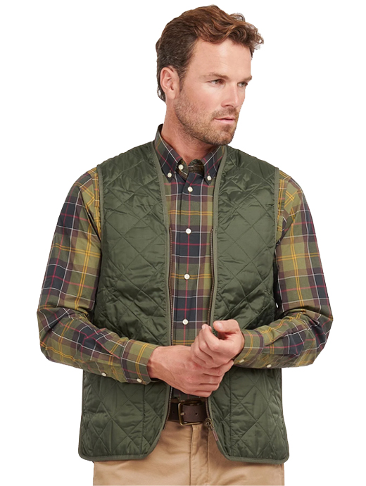 september behang Samenwerking Barbour Quilted Waistcoat Zip-In Liner Olive/Classic