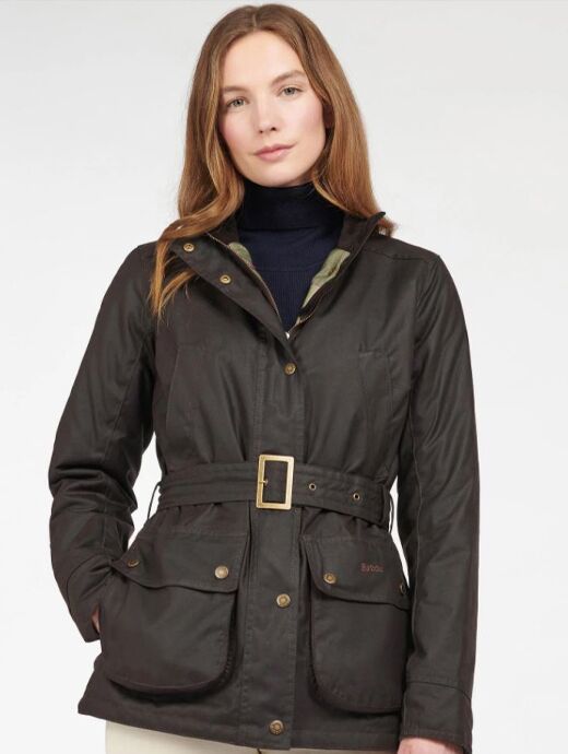 ladies wax coat with hood