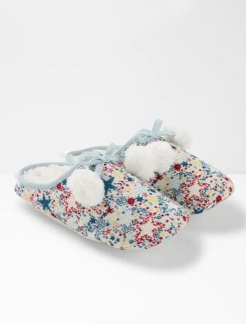 white stuff pom pom slippers