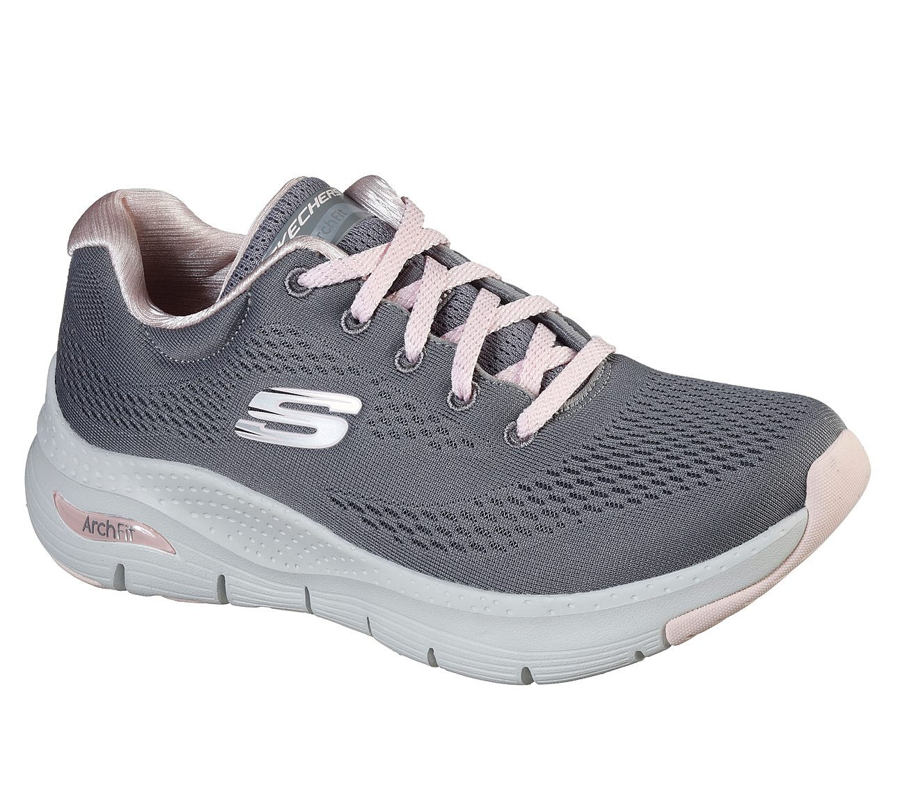 skechers grey pink