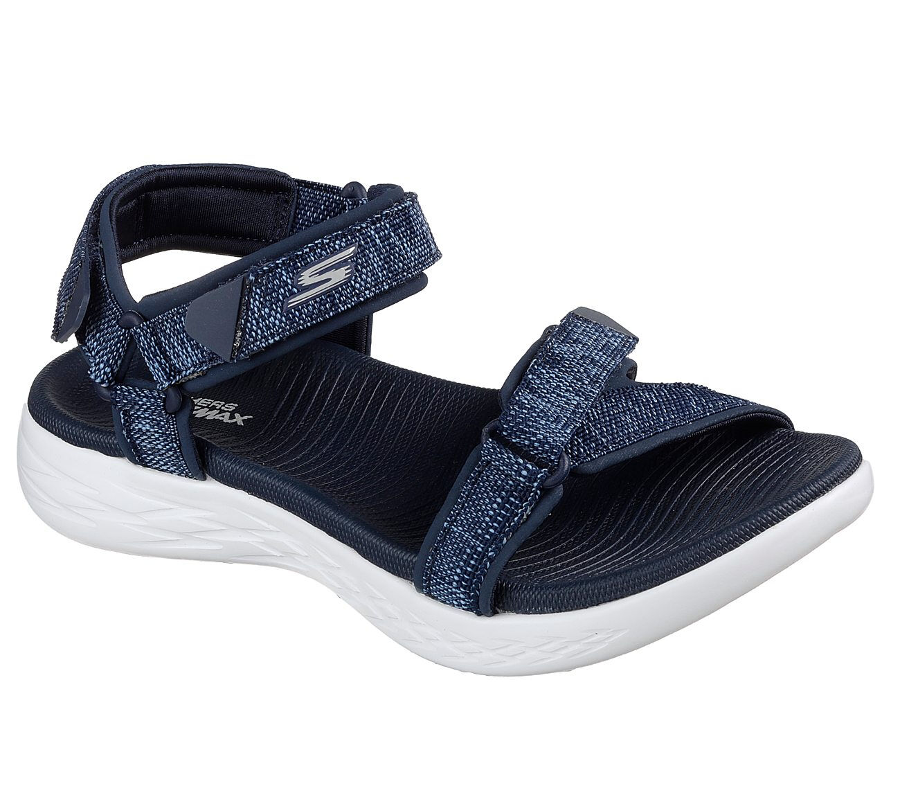 skechers on the go navy white