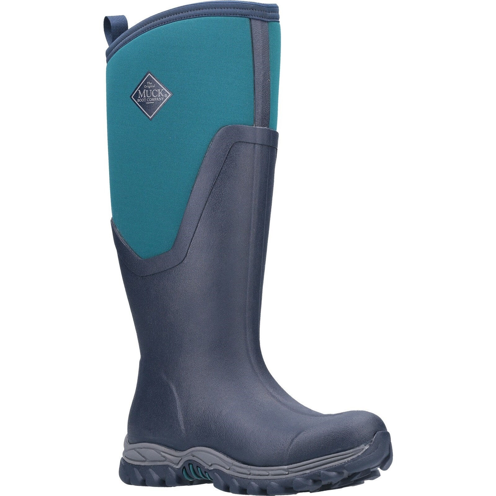 teal and black muck boots