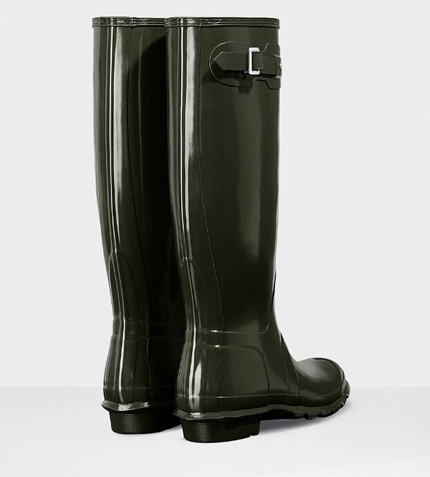 Dark olive hunter boots