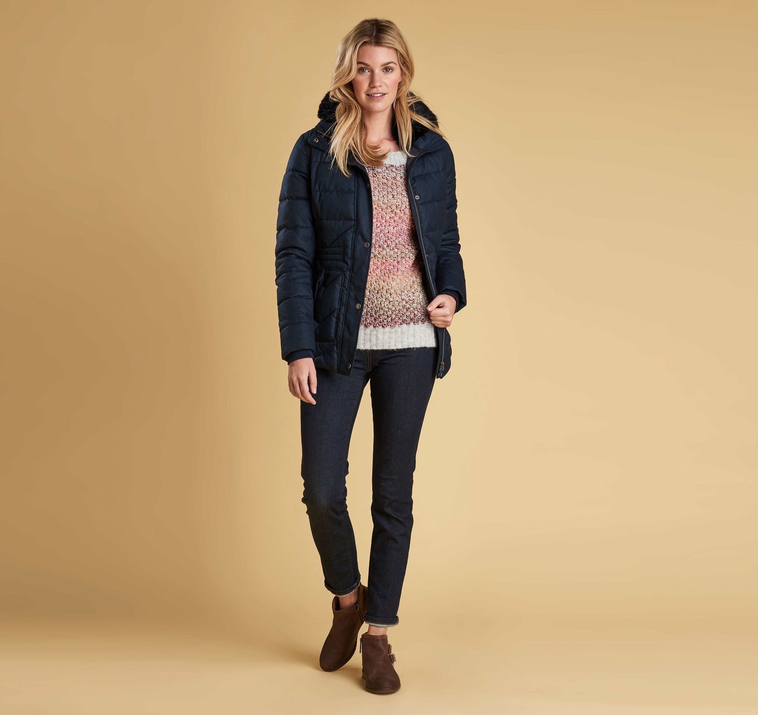 barbour langstone quilted jacket navy