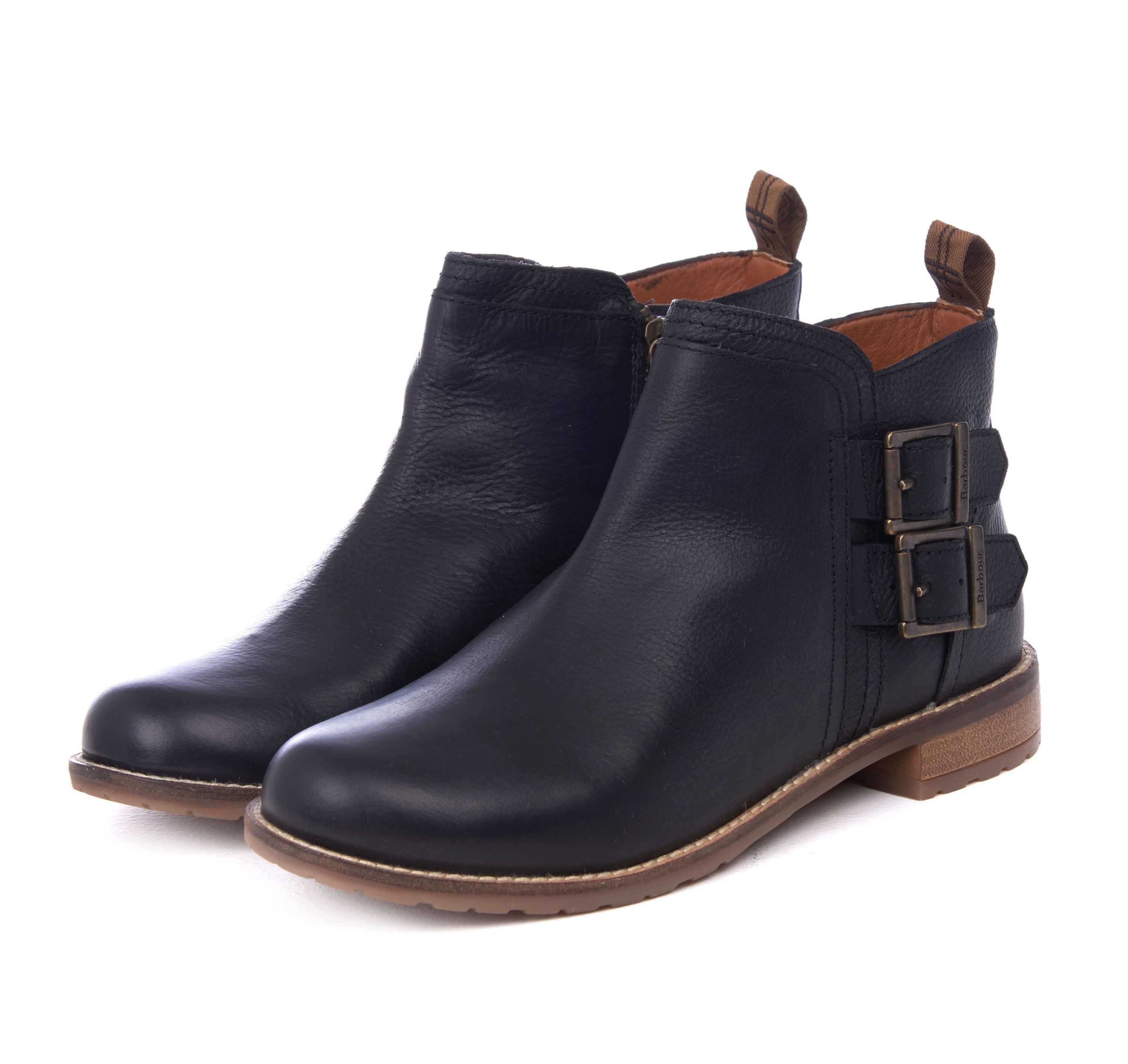 sarah low buckle boots