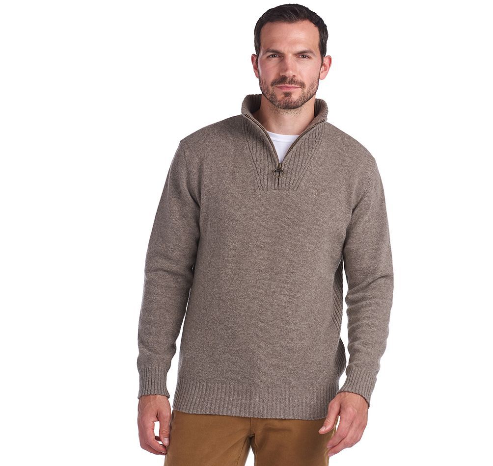 barbour essential lambswool half zip sweater