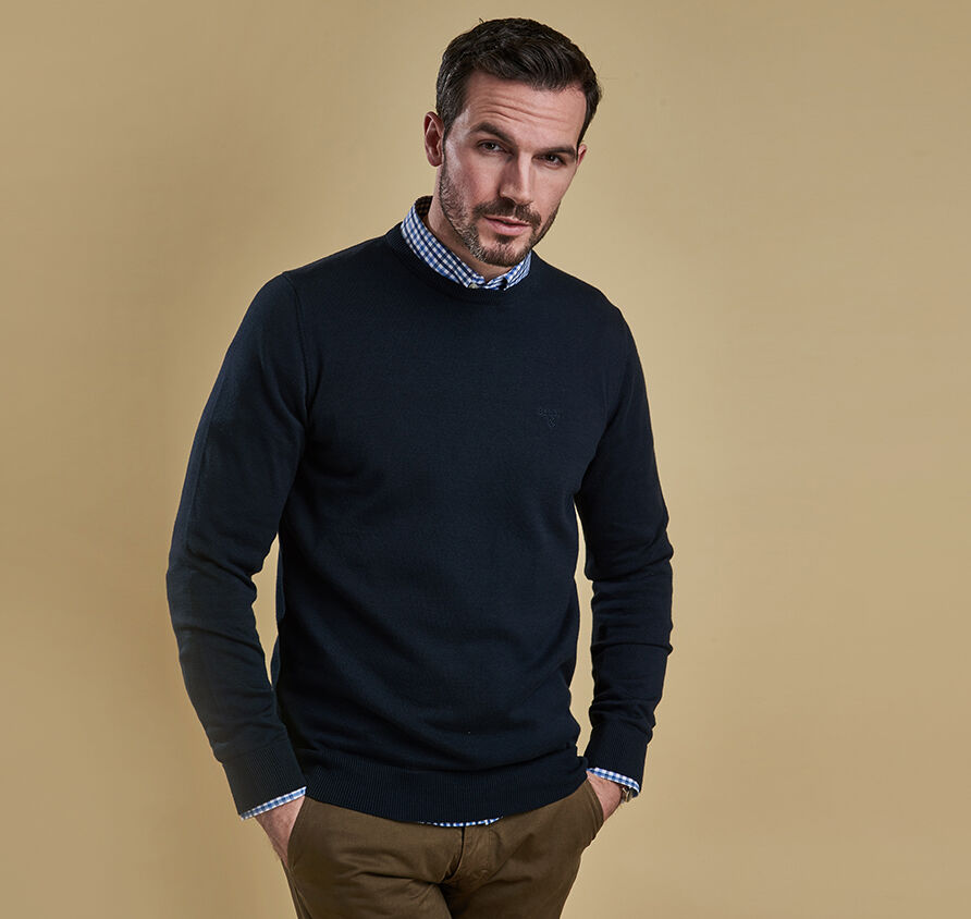 barbour pima cotton crew neck jumper