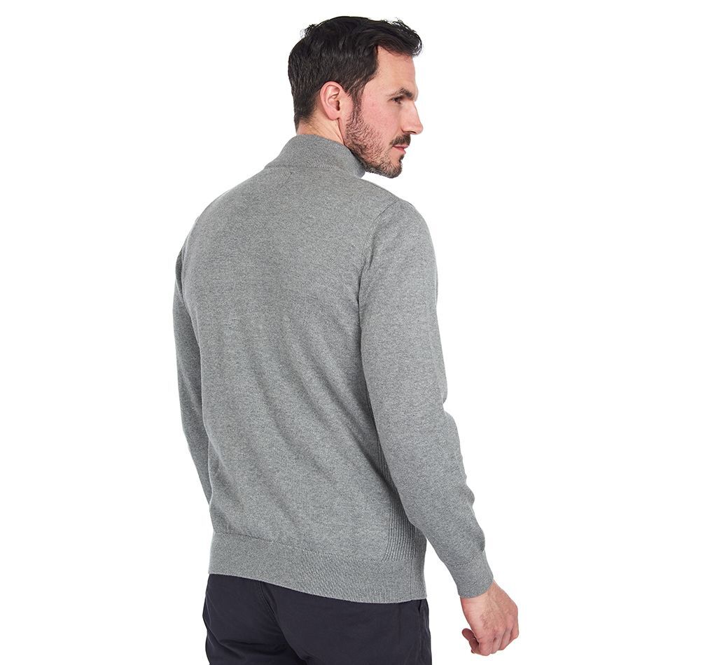barbour cotton half zip sweater