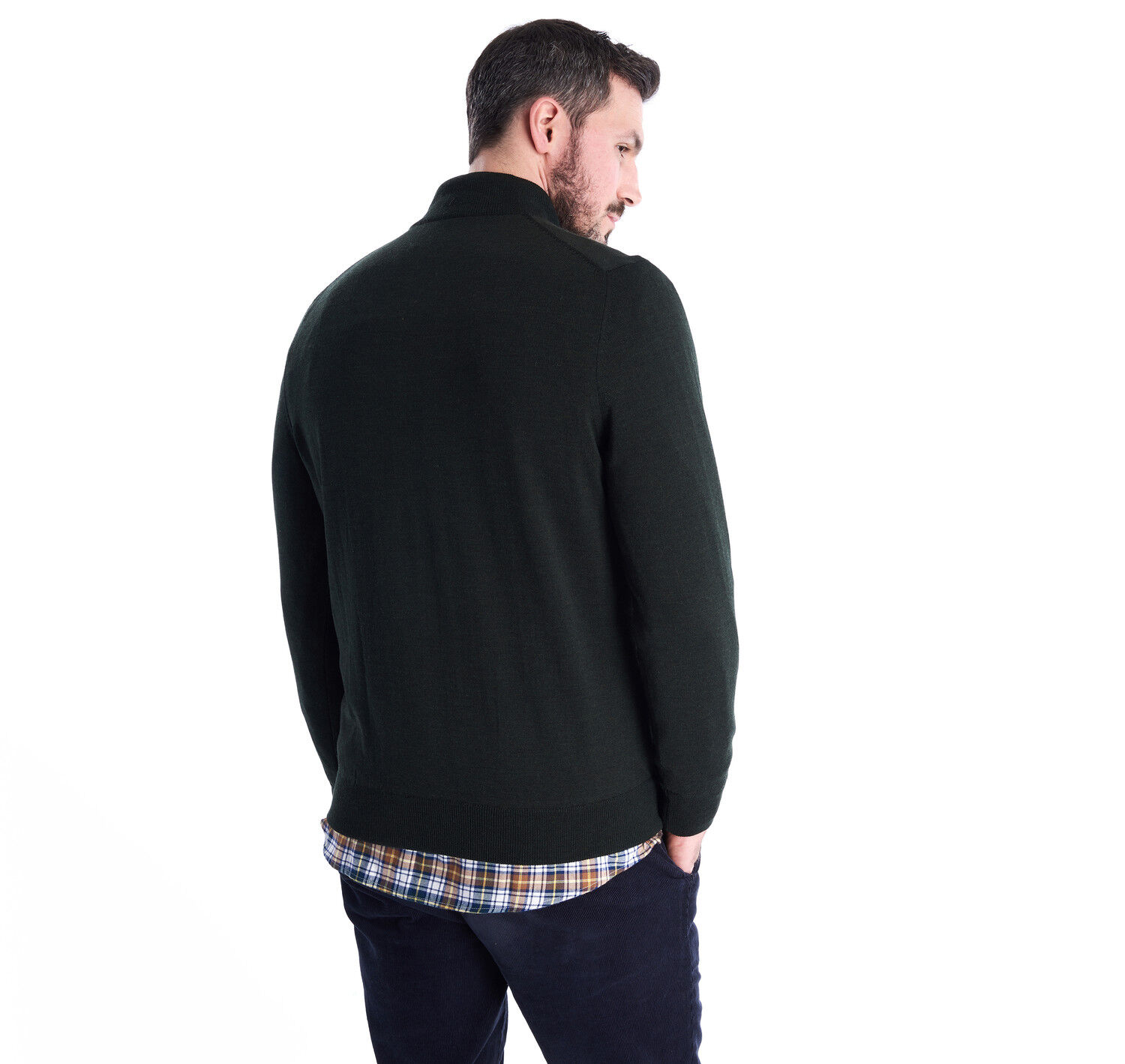 barbour gamlin half zip jumper with waterproof lining