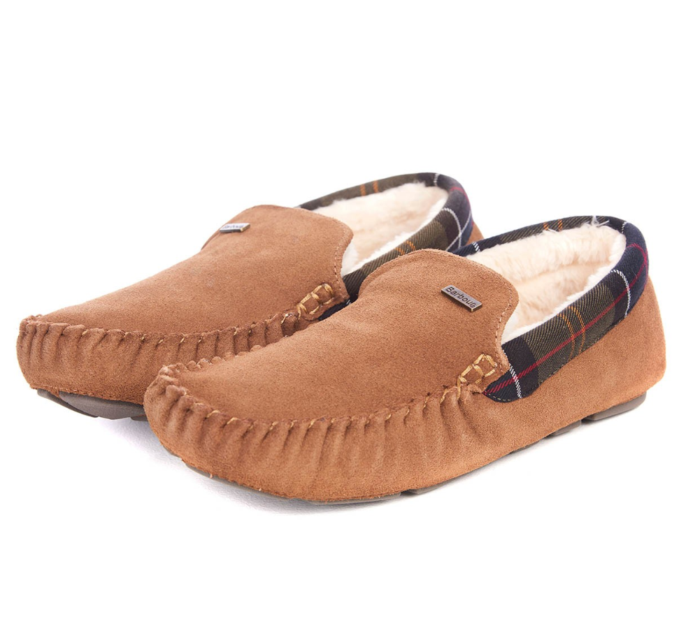 mens tan moccasin slippers