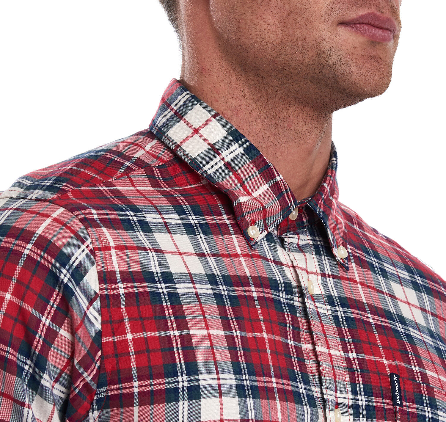 barbour international red highland shirt