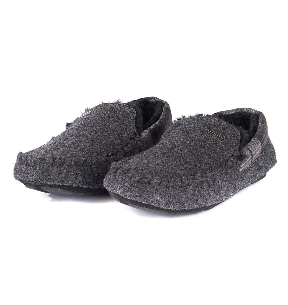 mens grey moccasin slippers