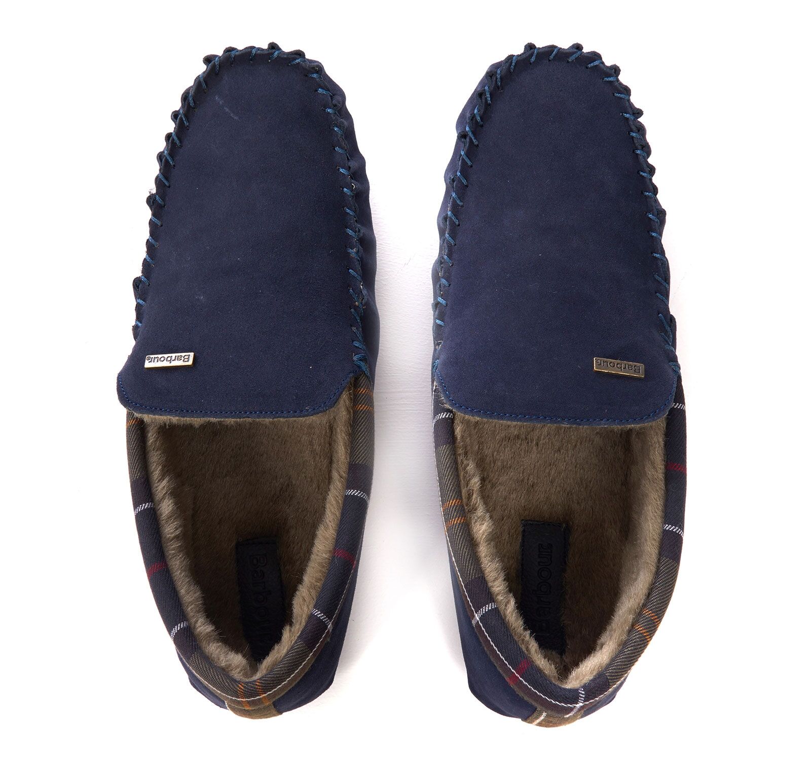 barbour monty suede slippers navy