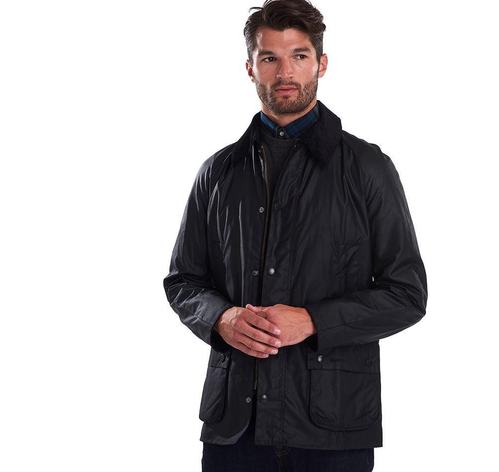 Barbour Ashby Wax Jacket Black | Griggs