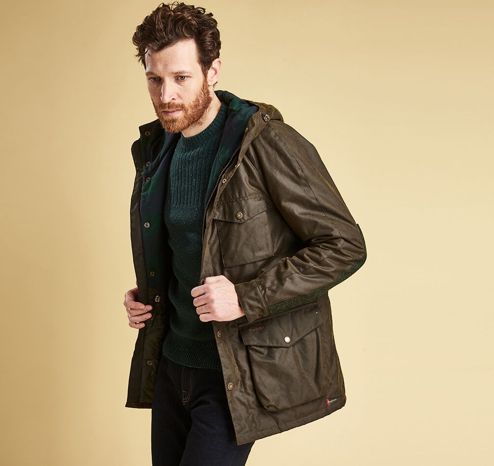 barbour coll waxed cotton jacket