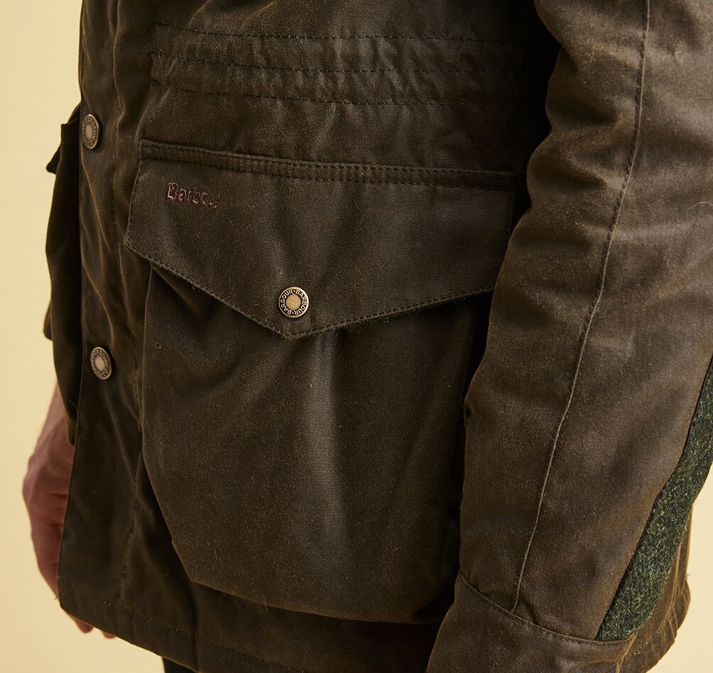 barbour coll waxed cotton jacket