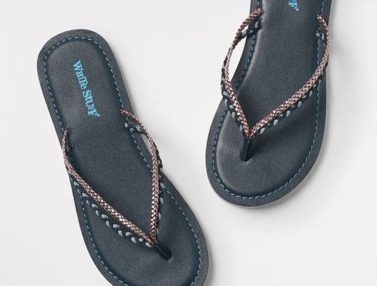 white stuff flip flops