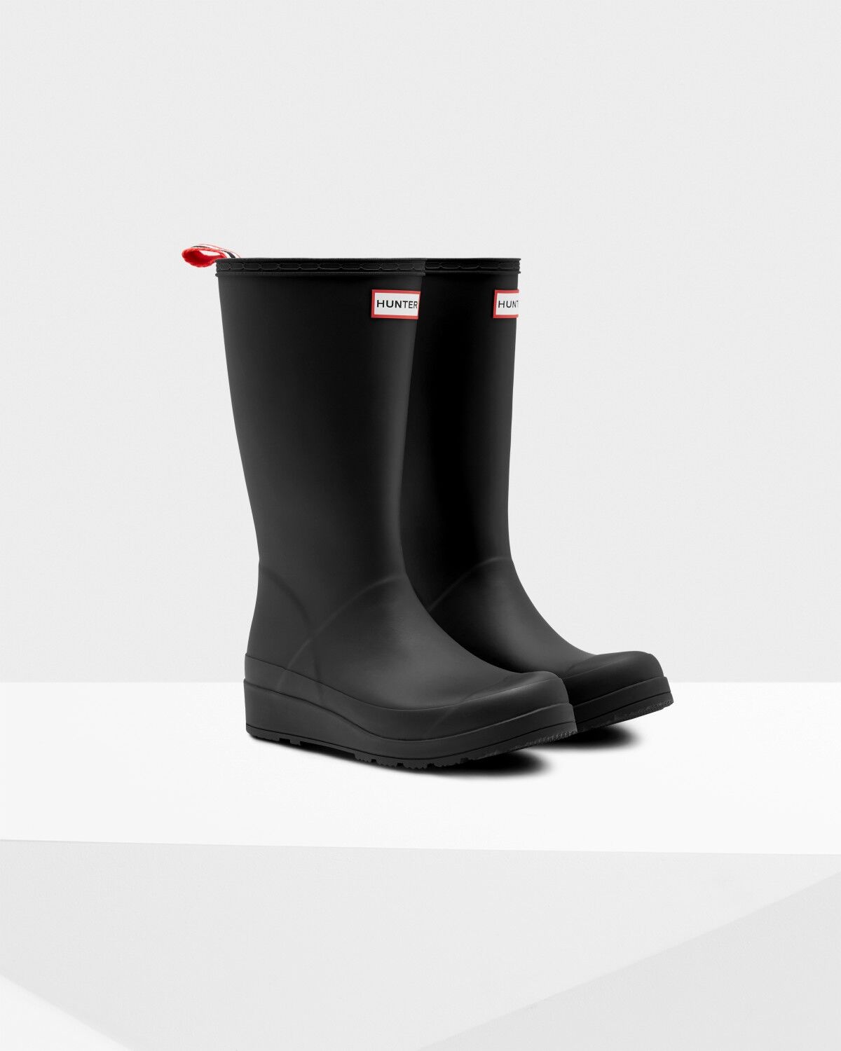 hunters wellies black