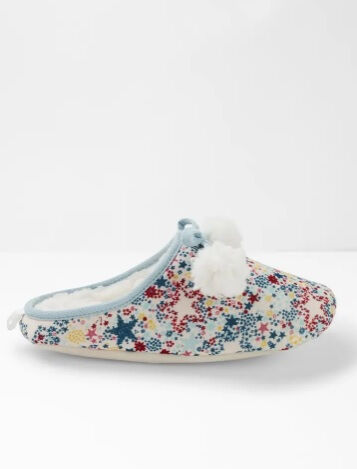 white stuff pom pom slippers