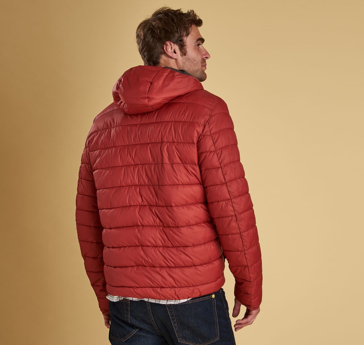 barbour trawl quilted jacket iron ore
