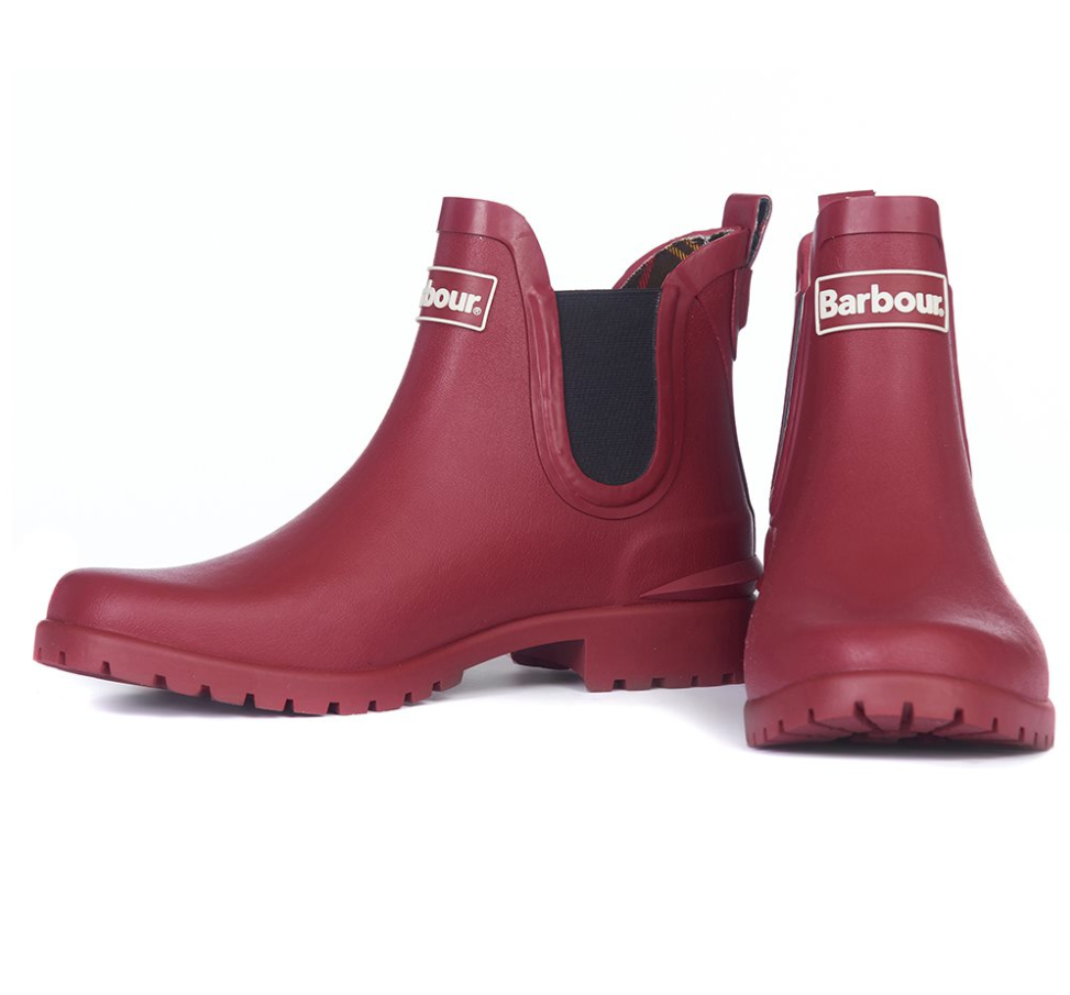 red barbour wellies
