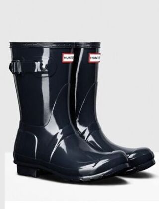navy gloss hunter boots