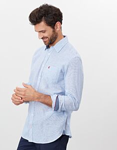 Joules Warwick Print Shirt Blue White Stripe