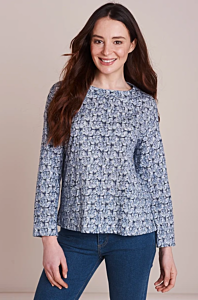 Mistral 2 Pocket Boxy Print Tee Navy