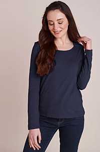 Mistral Lace Shoulder Detail Long Sleeve Tee Eclipse