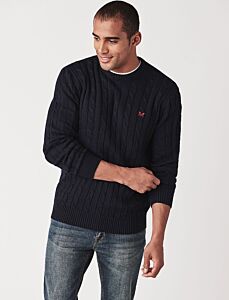 Crew Clothing Regatta Cable Crew Neck Jumper Navy