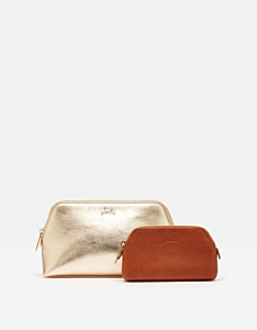Joules Peplow 2 Pack Cosmetic Purses Gold