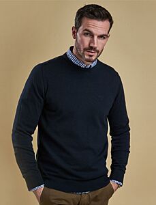 Barbour Pima Cotton Crew Neck Sweater Navy