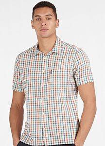 Barbour Seersucker 7 Short Sleeve Shirt Aqua