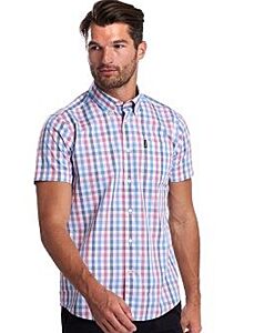 Barbour Tattersall 14 Short Sleeve Tailored Fit Shirt Red