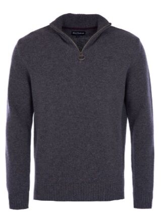 barbour half zip lambswool jumper