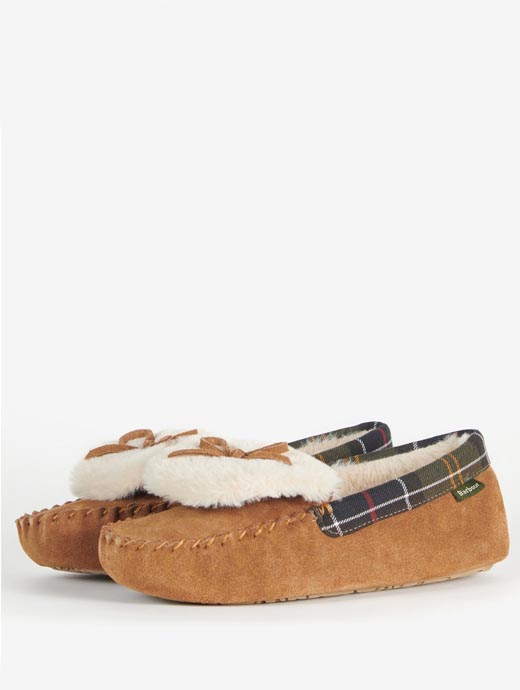 Barbour Darcie Slippers Tan Suede