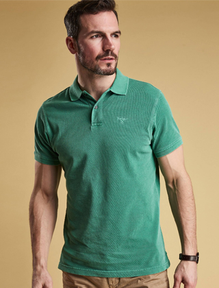 Barbour Washed Sports Polo Shirt Green