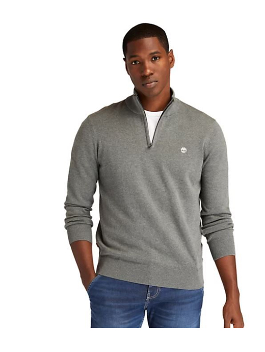 Timberland Williams River Half Zip Sweater Dark Grey Heather