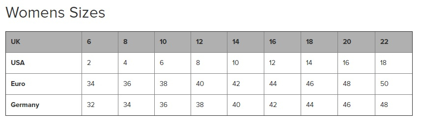 barbour size guide womens