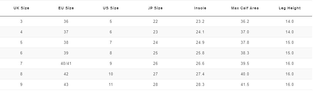 Hunter Welly Socks Size Chart